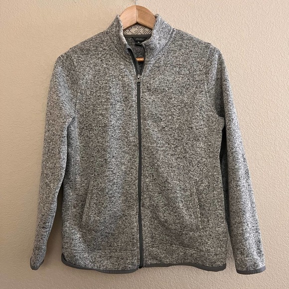 Eddie Bauer Gray Fleece Zip Up Jacket Size Medium - Picture 4 of 9